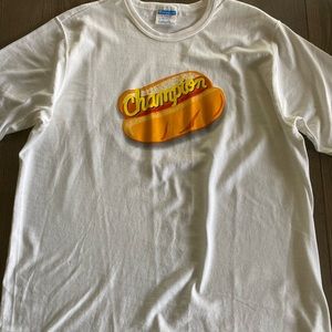 Champion Hot Dog Logo Tee | Men’s XL | Streetwear Essential